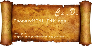 Csongrádi Dénes névjegykártya